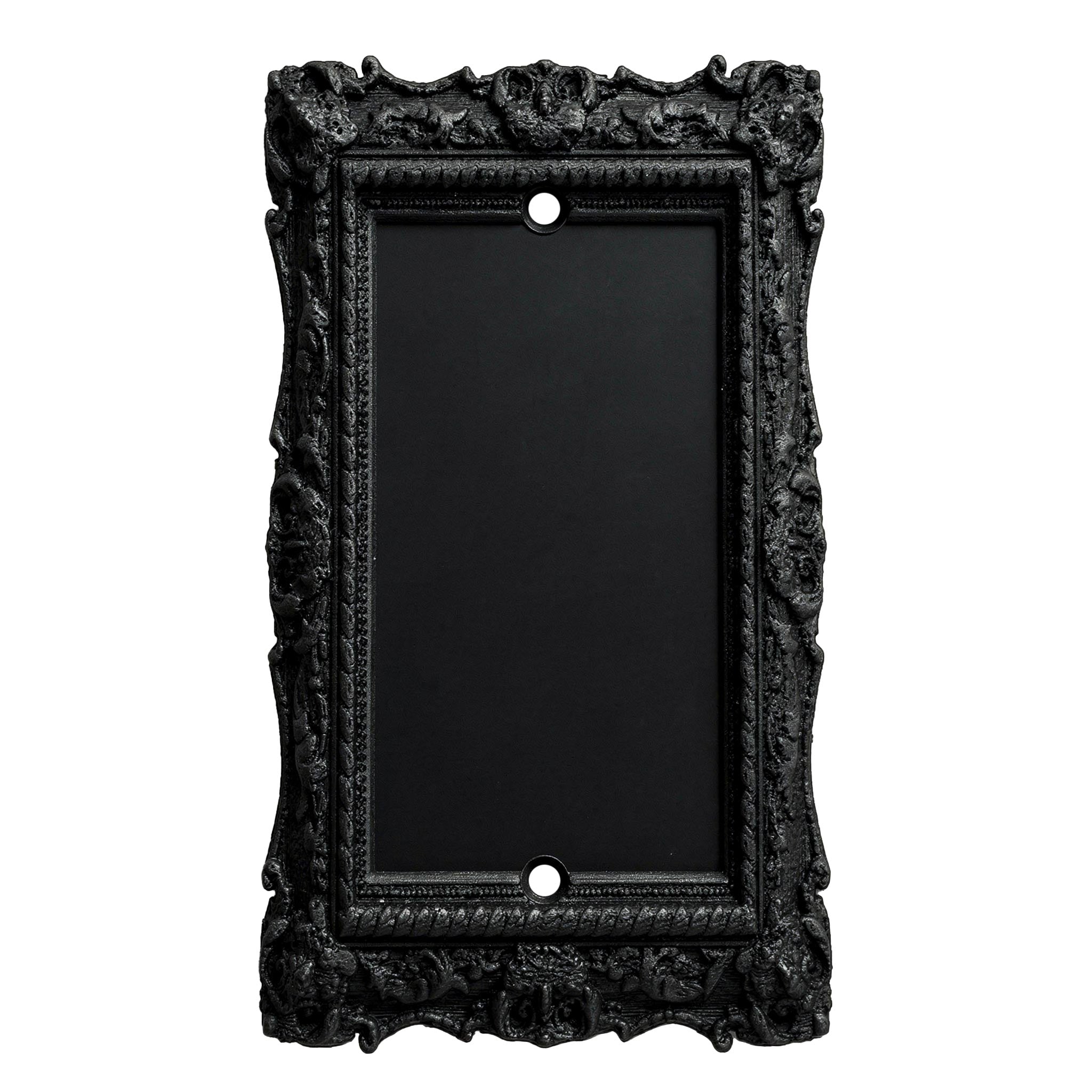 Obsidian | Victorian Wall Plate Cover Set – Black Light Switch & Outlet Covers for Toggle, Rocker, Duplex – Dark Gothic Style