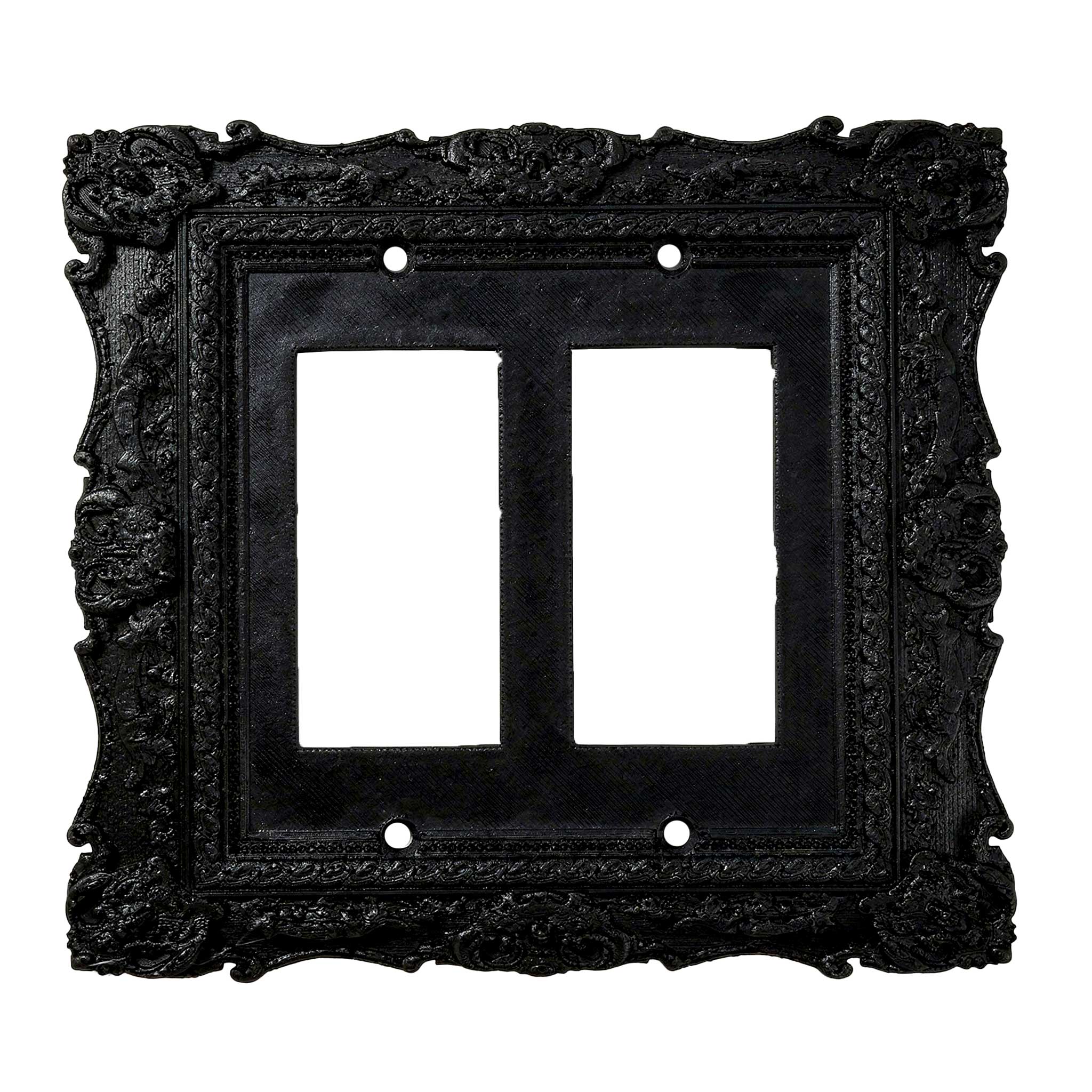 Obsidian | Victorian Wall Plate Cover Set – Black Light Switch & Outlet Covers for Toggle, Rocker, Duplex – Dark Gothic Style