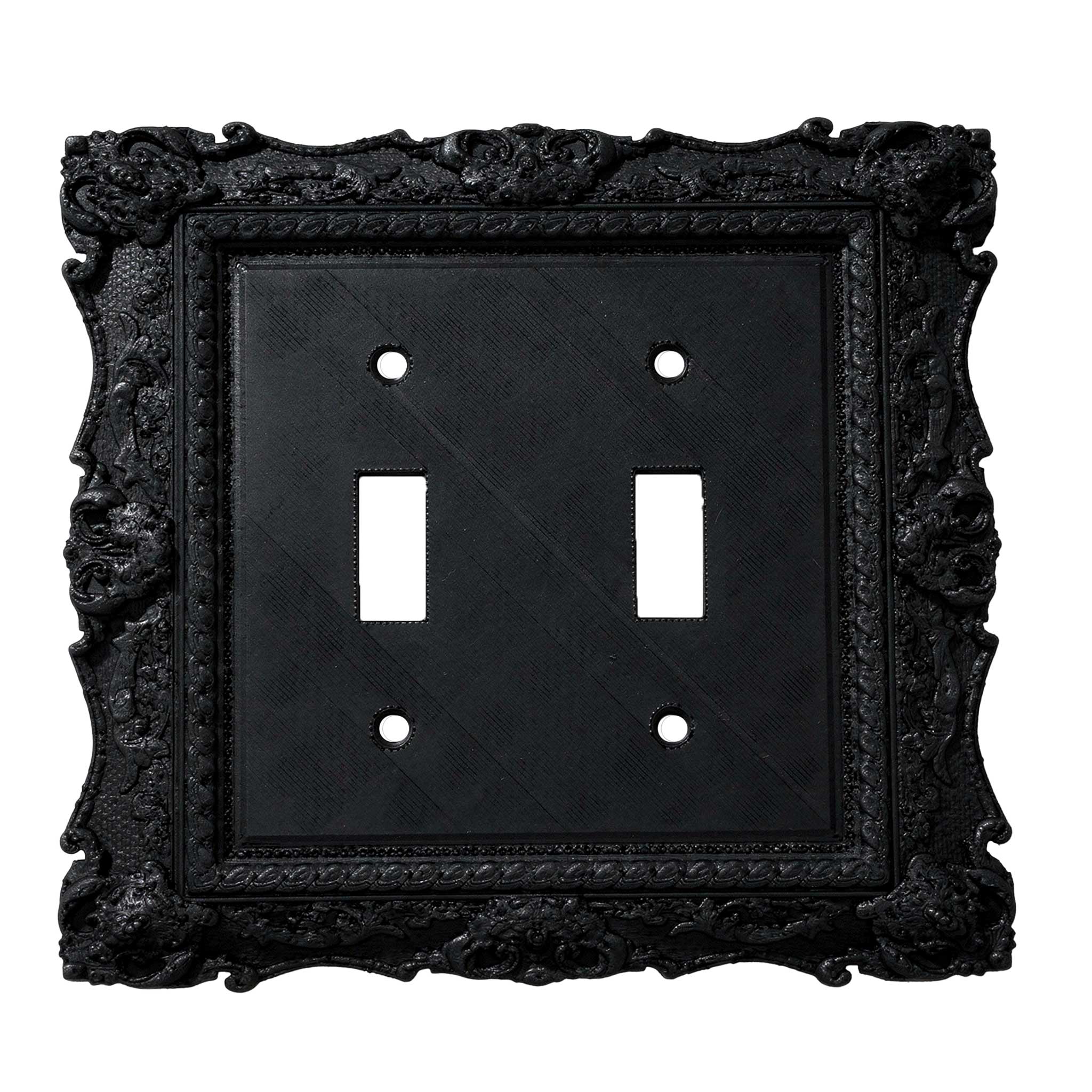 Obsidian | Victorian Wall Plate Cover Set – Black Light Switch & Outlet Covers for Toggle, Rocker, Duplex – Dark Gothic Style