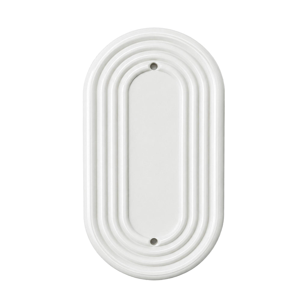 Mid-Century Modern Oval Wall Plate | Ivory White