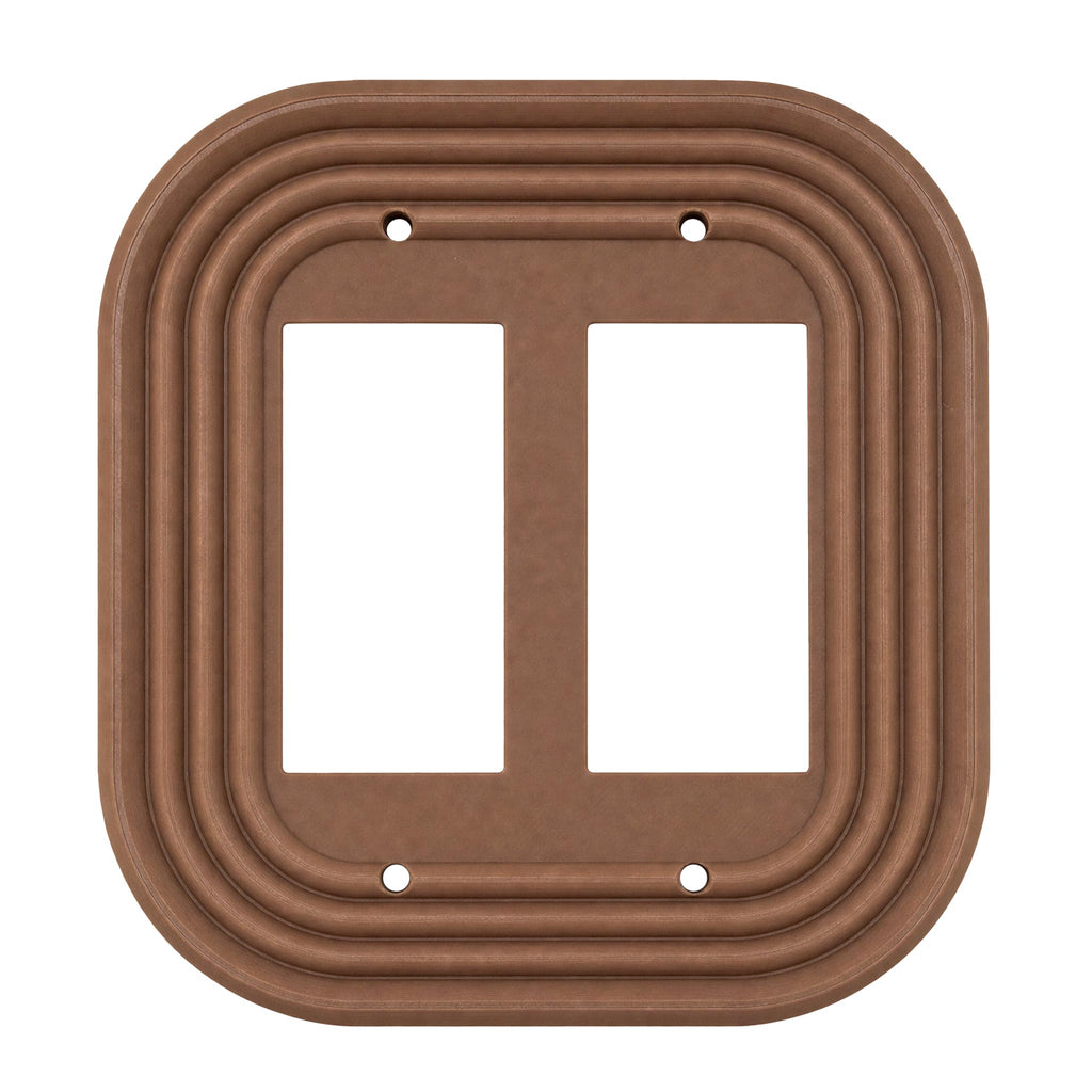 Mid-Century Modern Chocolate Brown Double Rocker
