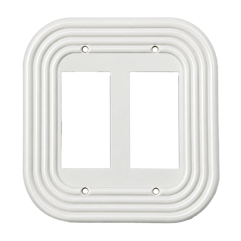 Mid-Century Modern Ivory White Double Rocker
