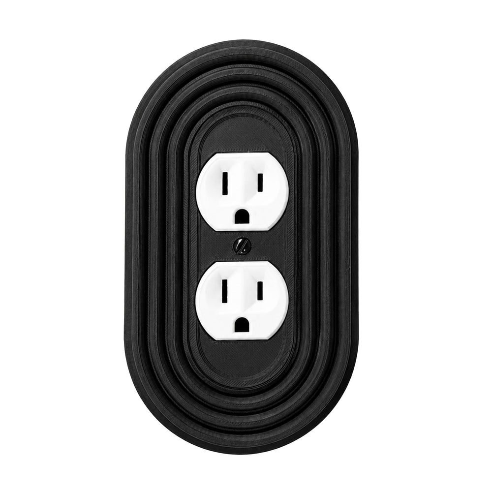 Mid-Century Modern Matte Black Light Switch Cover