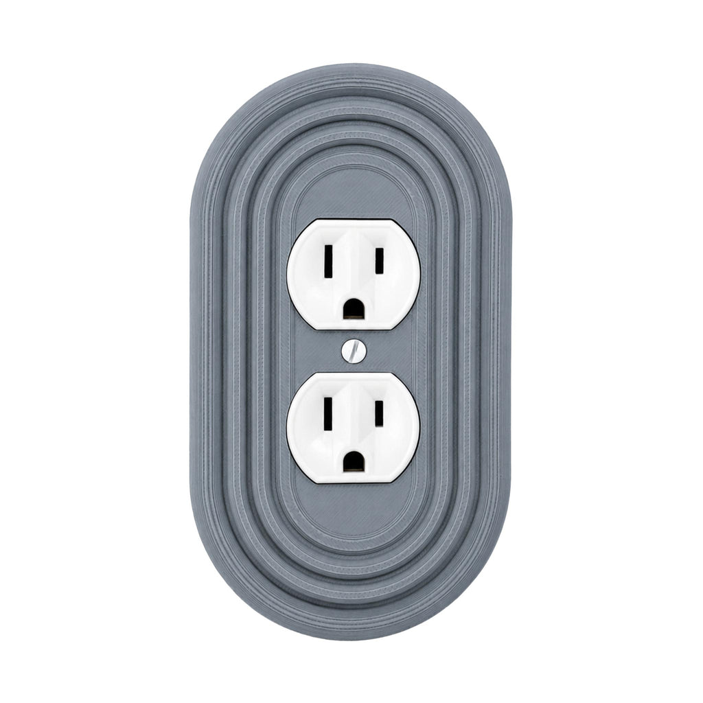 Mid-Century Modern Oval Wall Plate | Gray