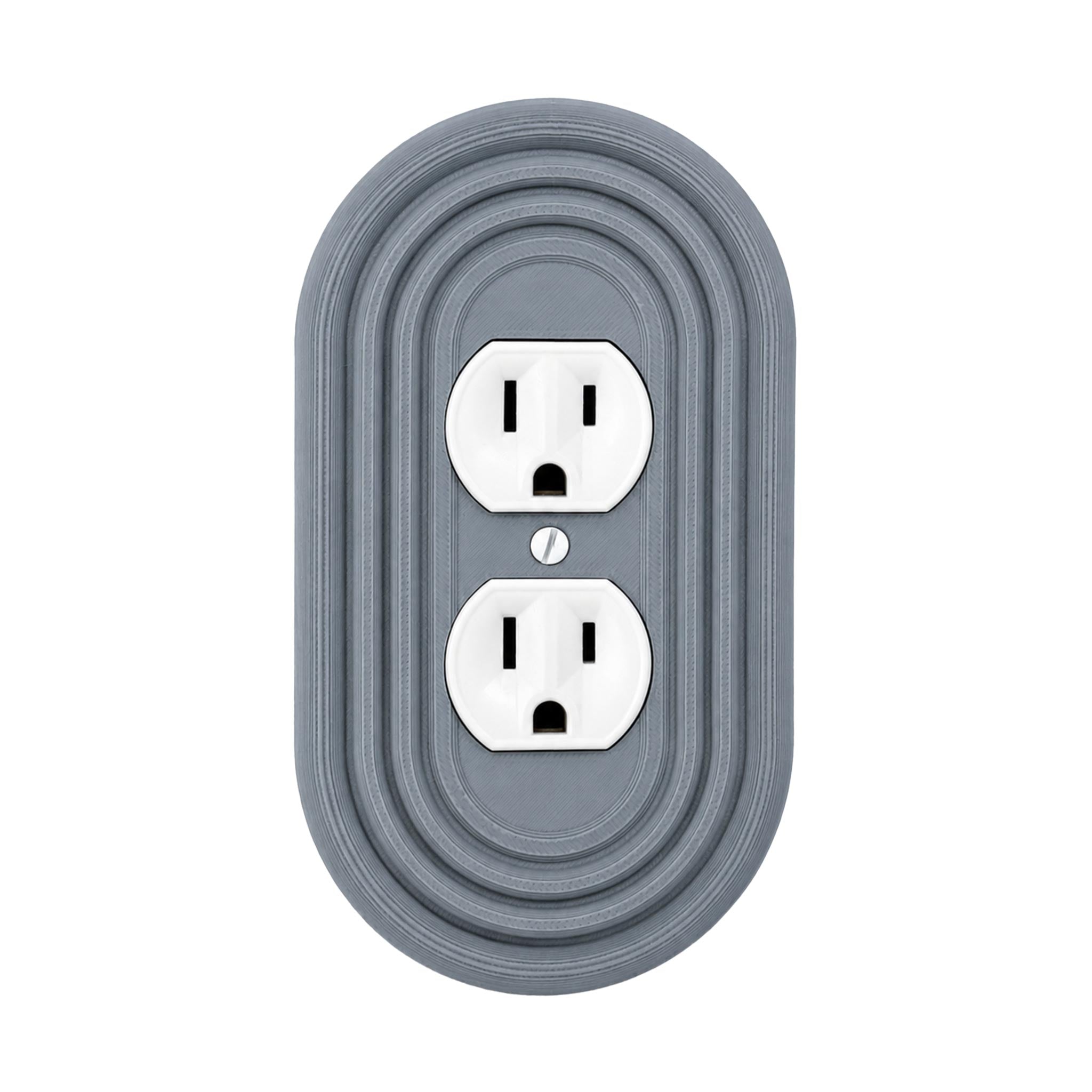 Mid-Century Modern Oval Wall Plate Cover Set – Retro Light Switch & Outlet Covers for Toggle, Rocker, Duplex – MCM Vintage Style