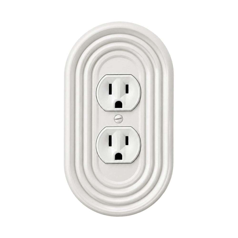 Mid-Century Modern Ivory White Light Switch Cover