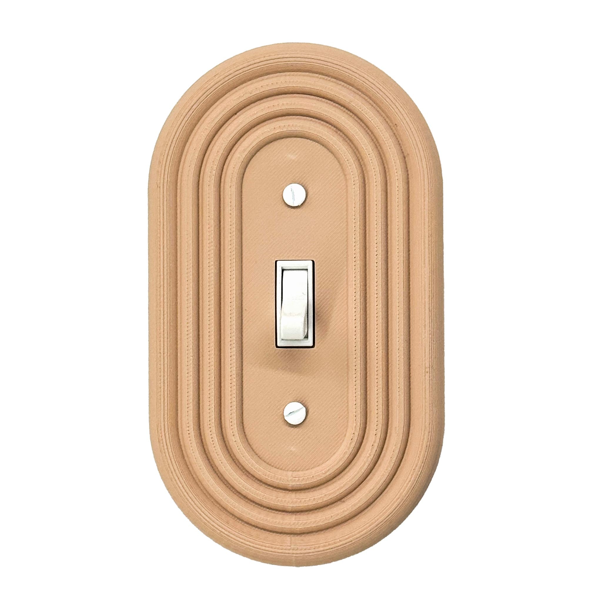 Mid-Century Modern Oval Wall Plate Cover Set – Retro Light Switch & Outlet Covers for Toggle, Rocker, Duplex – MCM Vintage Style