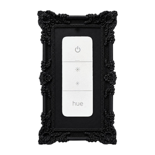 Black gothic Victorian light switch cover that fits the Philips Hue Dimmer Switch (remote sold separately), single: hue dimmer (replaces switch)