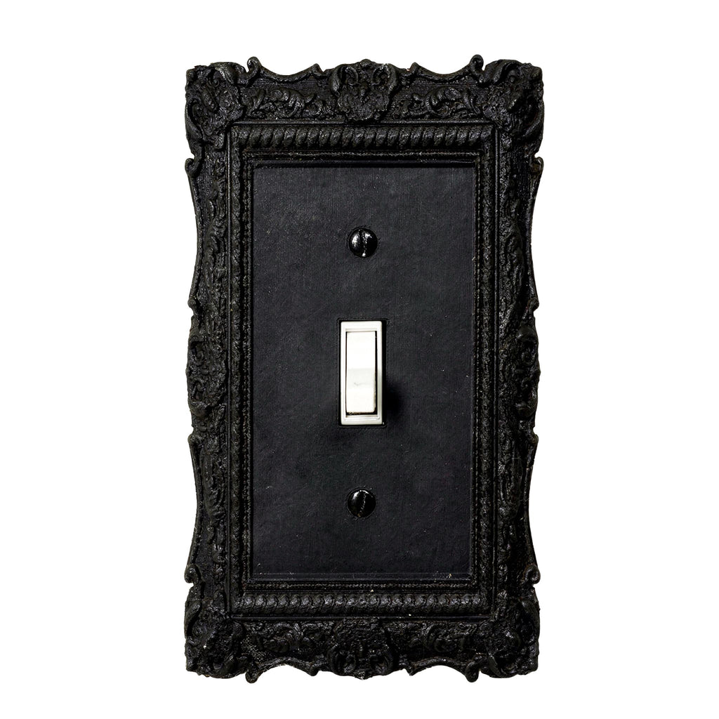 Obsidian | Victorian Wall Plate Cover Set – Black Light Switch & Outlet Covers for Toggle, Rocker, Duplex – Dark Gothic Style