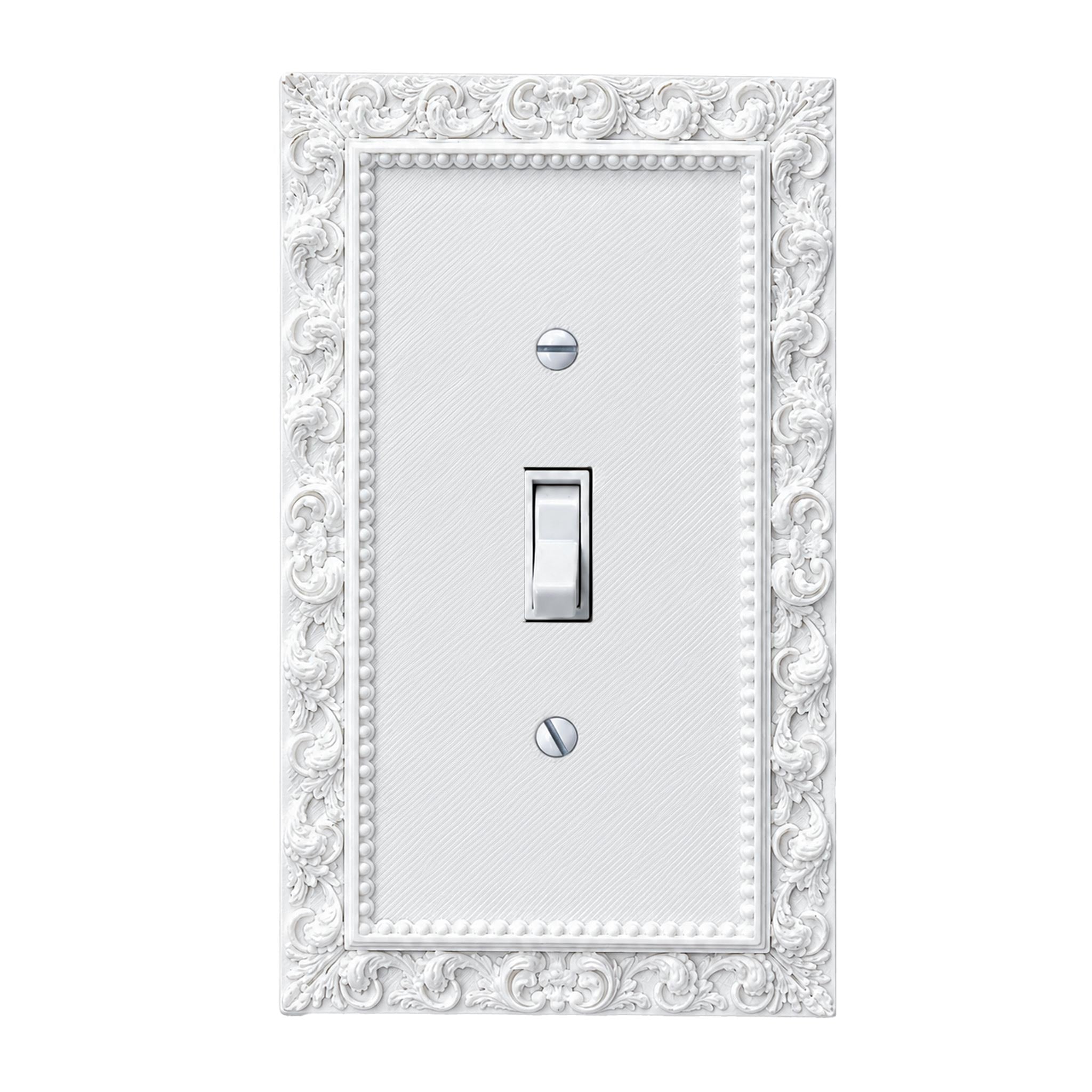 Manor Victorian Wall Plate Cover Set – Black Light Switch & Outlet Covers for Toggle, Rocker, Duplex – Dark Architectural Style