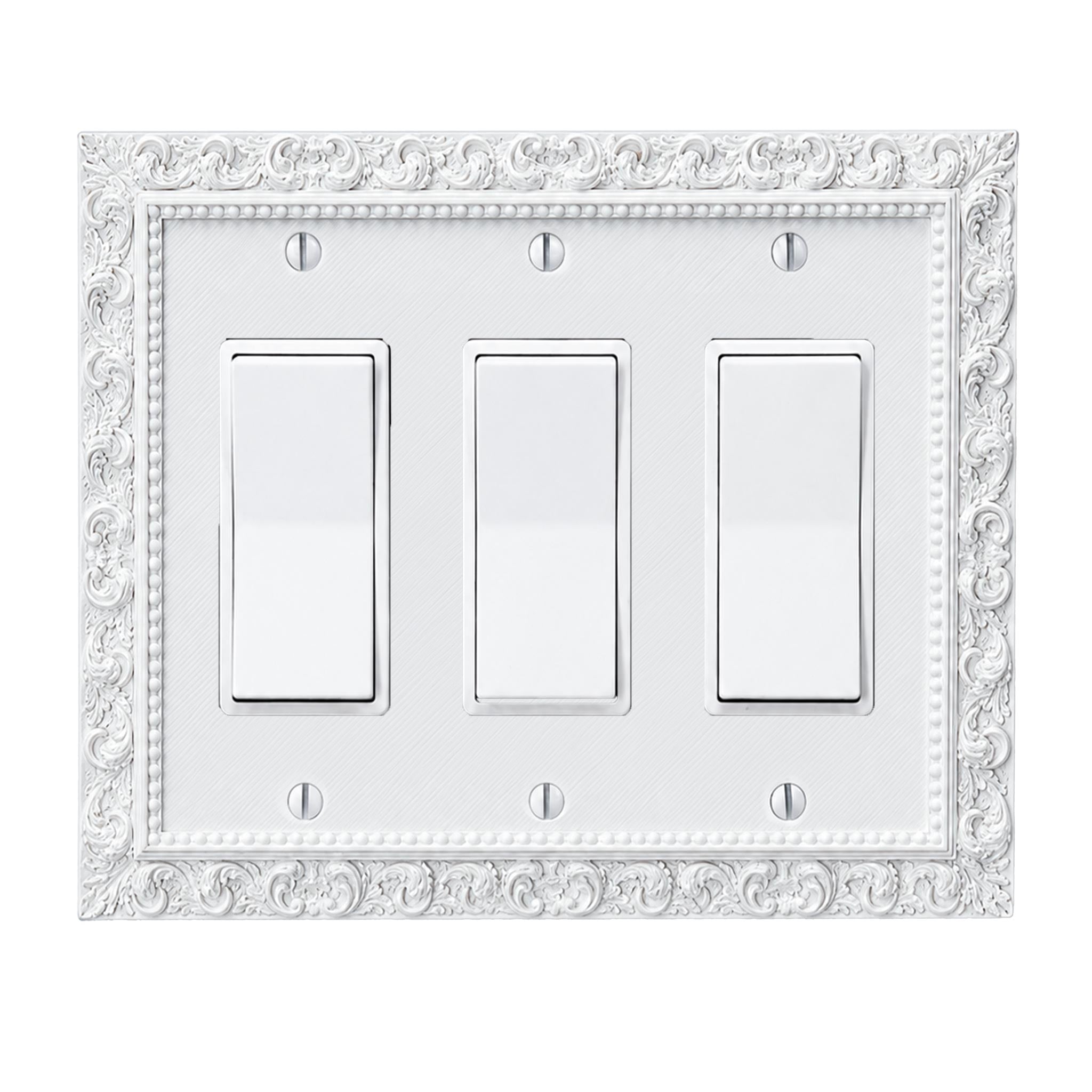 Manor Victorian Wall Plate Cover Set – Black Light Switch & Outlet Covers for Toggle, Rocker, Duplex – Dark Architectural Style