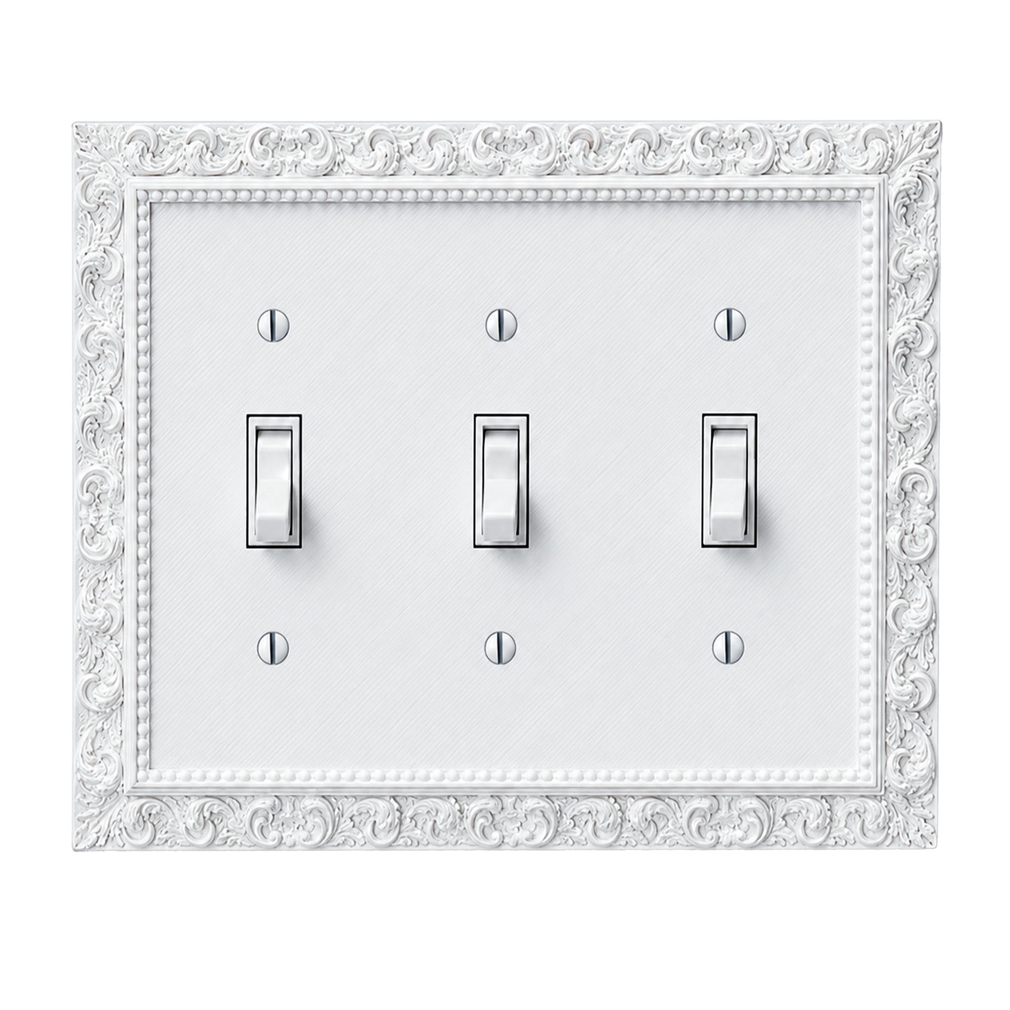 Manor Victorian Wall Plate Cover Set – Black Light Switch & Outlet Covers for Toggle, Rocker, Duplex – Dark Architectural Style