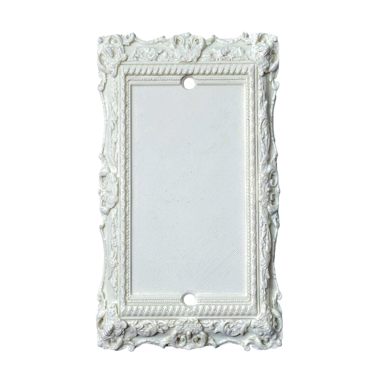 Versailles Victorian white blank wall plate cover, ornate baroque switch plate