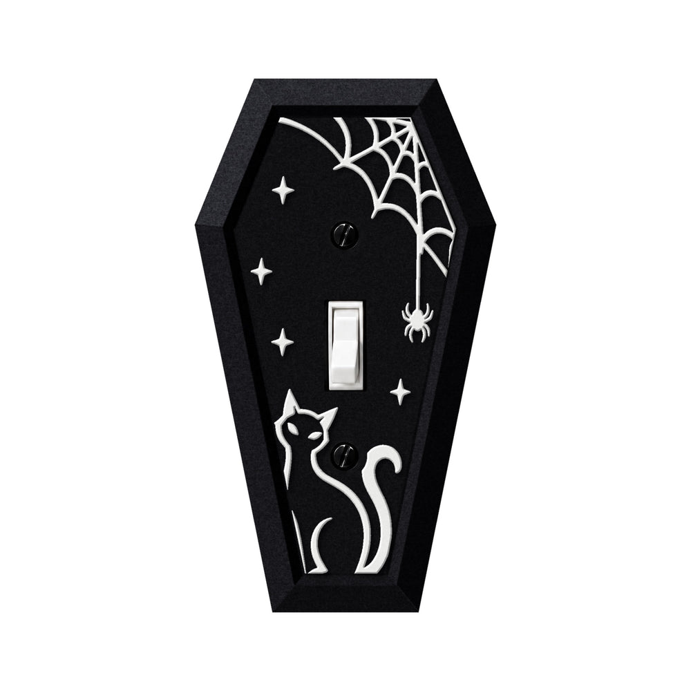 Coffin Cat Black Light Switch Cover