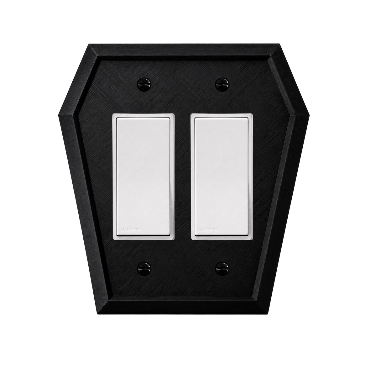 Coffin light switch cover in matte black, double rocker