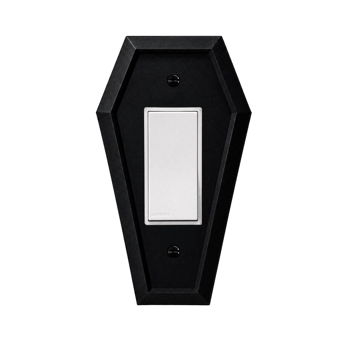 Coffin light switch cover in matte black, single rocker