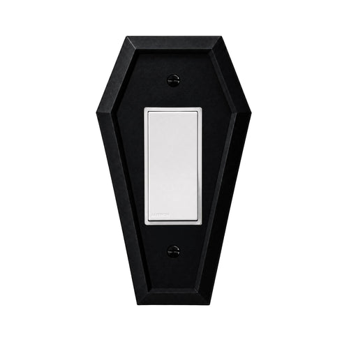 Coffin light switch cover in matte black, single rocker