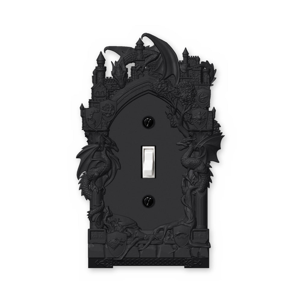 Dragon & Castle Black Light Switch Cover