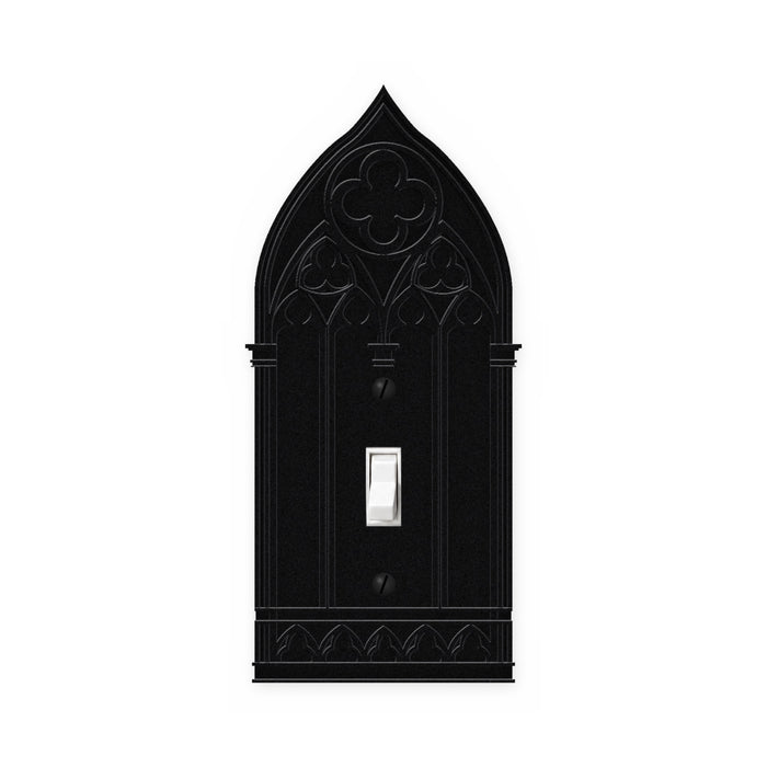 Gothic Light Medieval light switch cover in black, single toggle