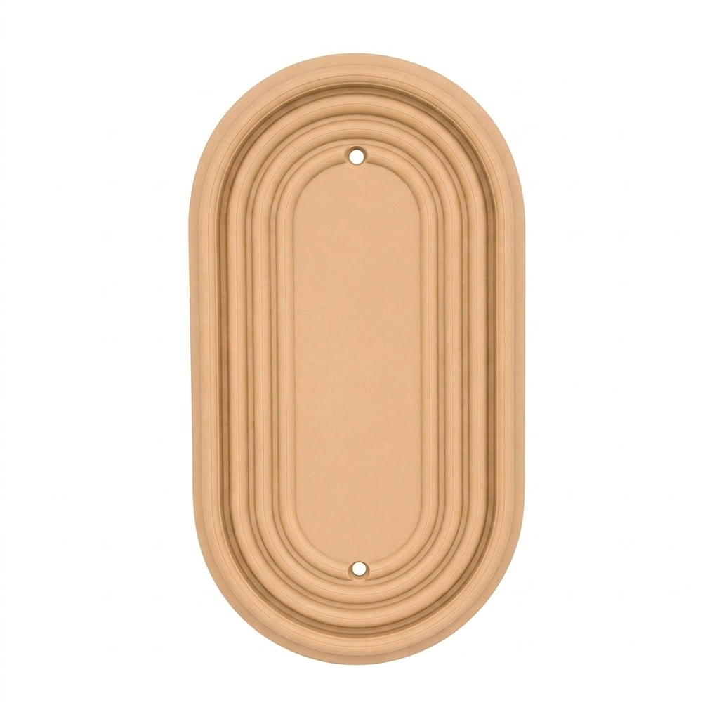 Mid-Century Modern Oval Wall Plate | Warm Beige