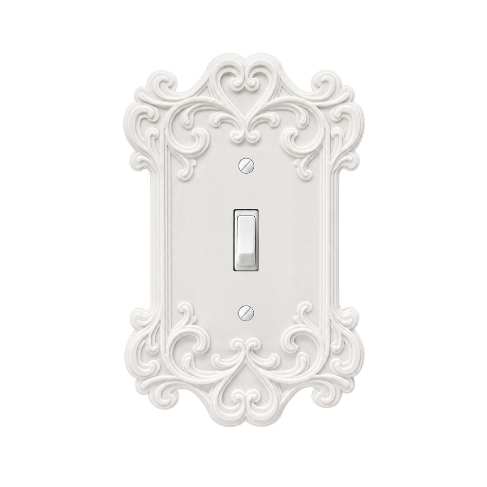 Vintage Ornate Ivory White Light Switch Cover